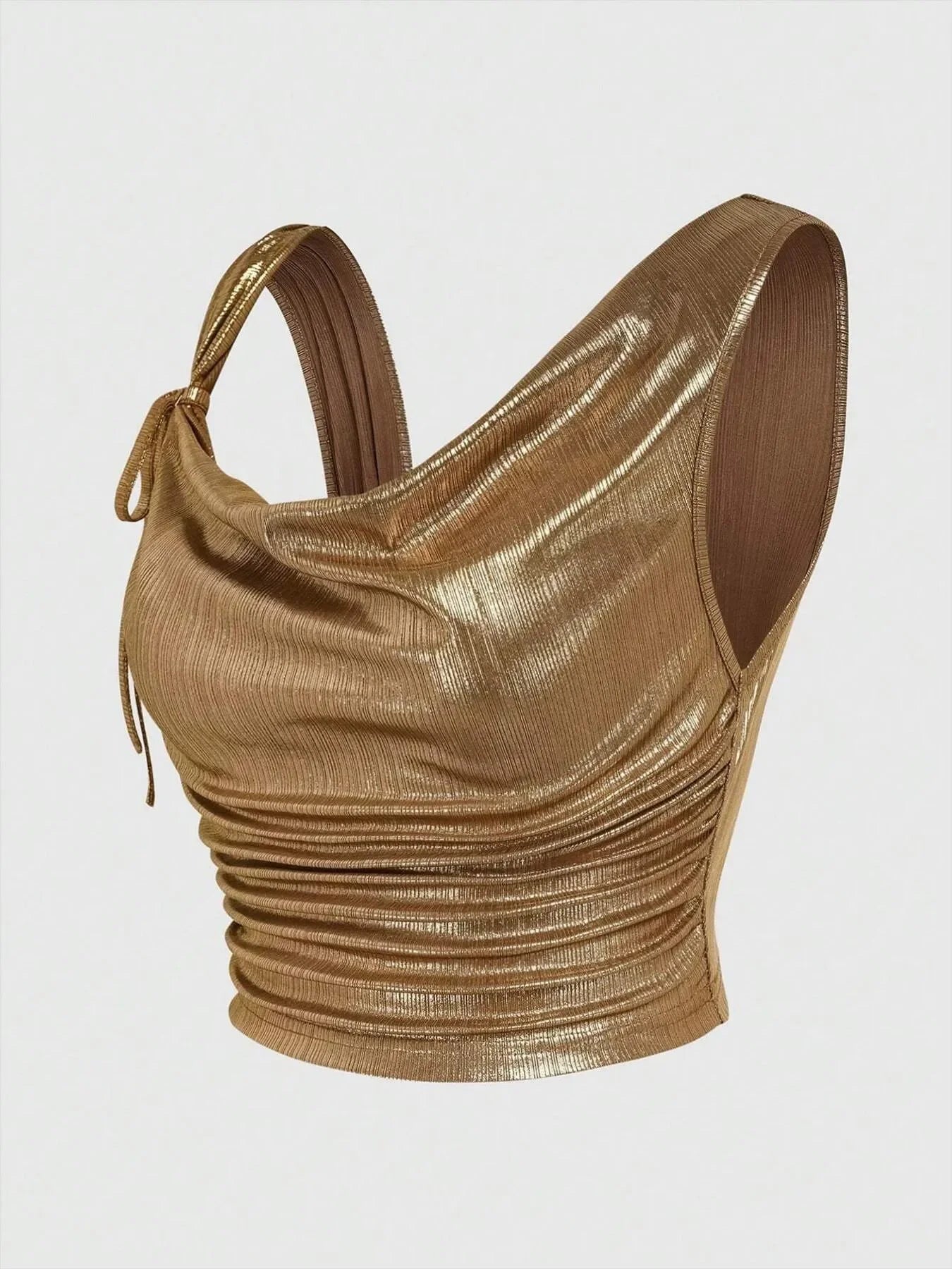 Ruched Tank with Side Tie Details - Piña Colada