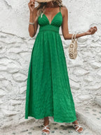 Crisscross Back Smocked Maxi Cami Dress - Piña Colada
