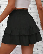 Ruffle Layered High Waist Casual Skort - Piña Colada
