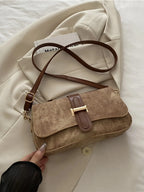 Leather Buckle Strap Crossbody Bag - Piña Colada