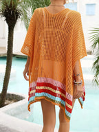 Crochet V-Neck Cover-Up Dress - Piña Colada