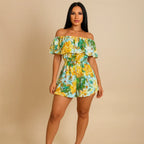 Floral Jumpsuits Shorts