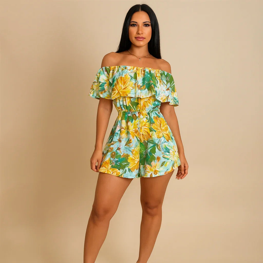 Floral Jumpsuits Shorts