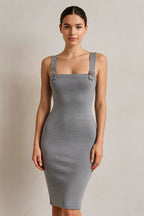 Abebey Sexy Slim Knit Mini Dress – Square Neck Spaghetti Strap