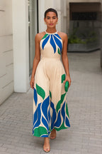 Print Backless Jumpsuit