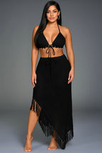 Halter Backless Knit Maxi Set