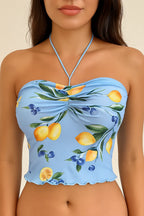 Lemon Blueberry Print Top