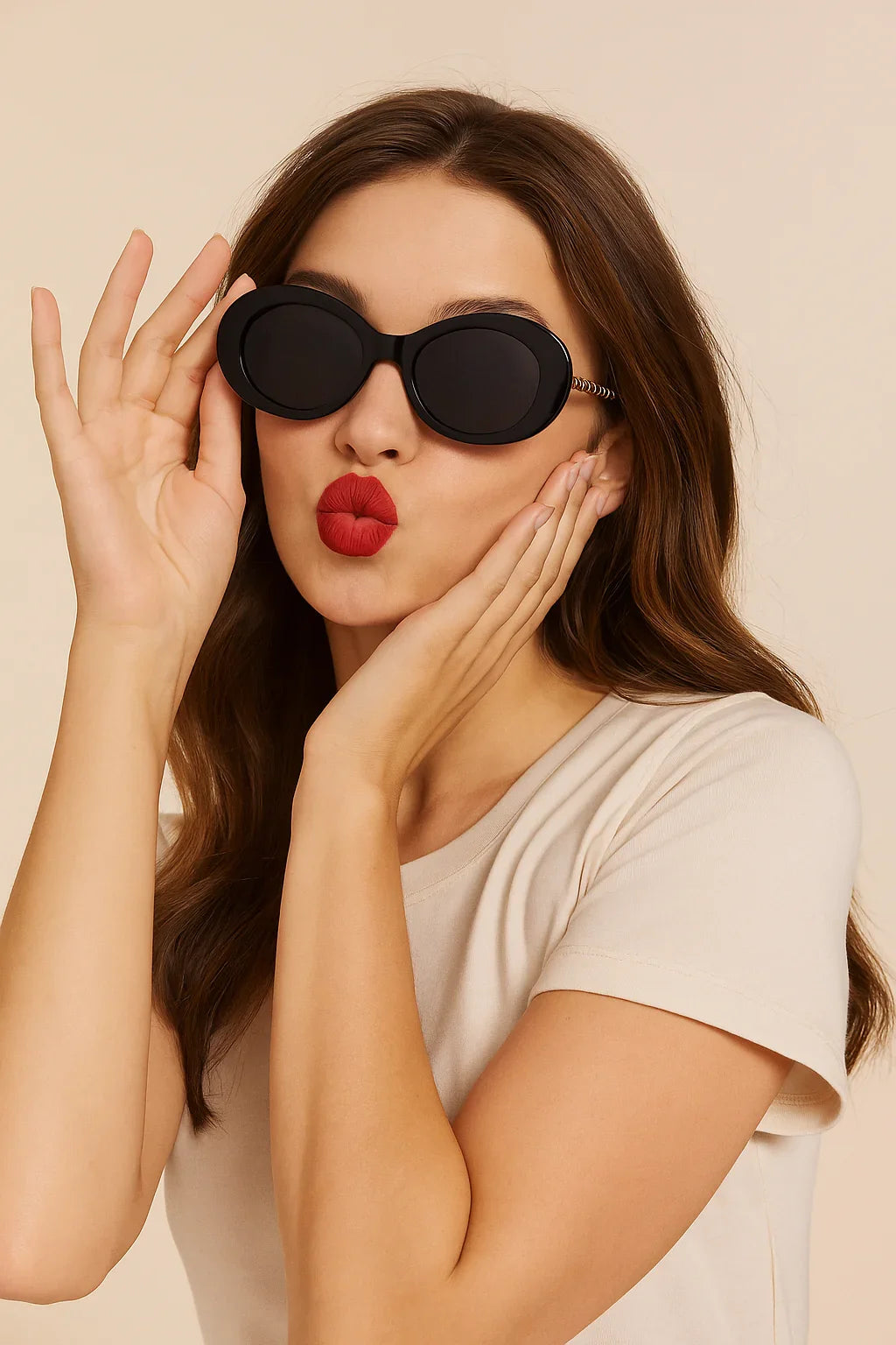 Polycarbonate Frame Cat-Eye Sunglasses