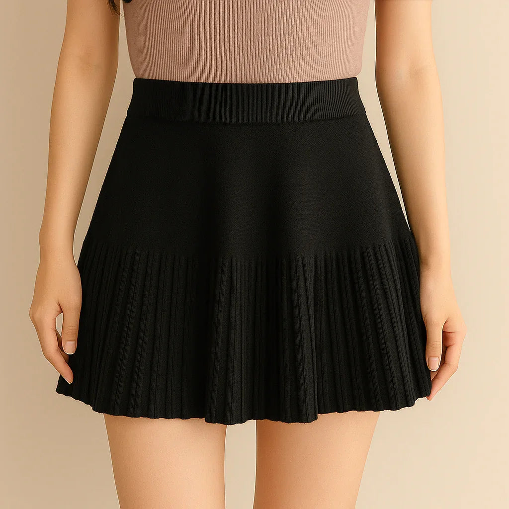 Pleated Mini Skirts Elastic