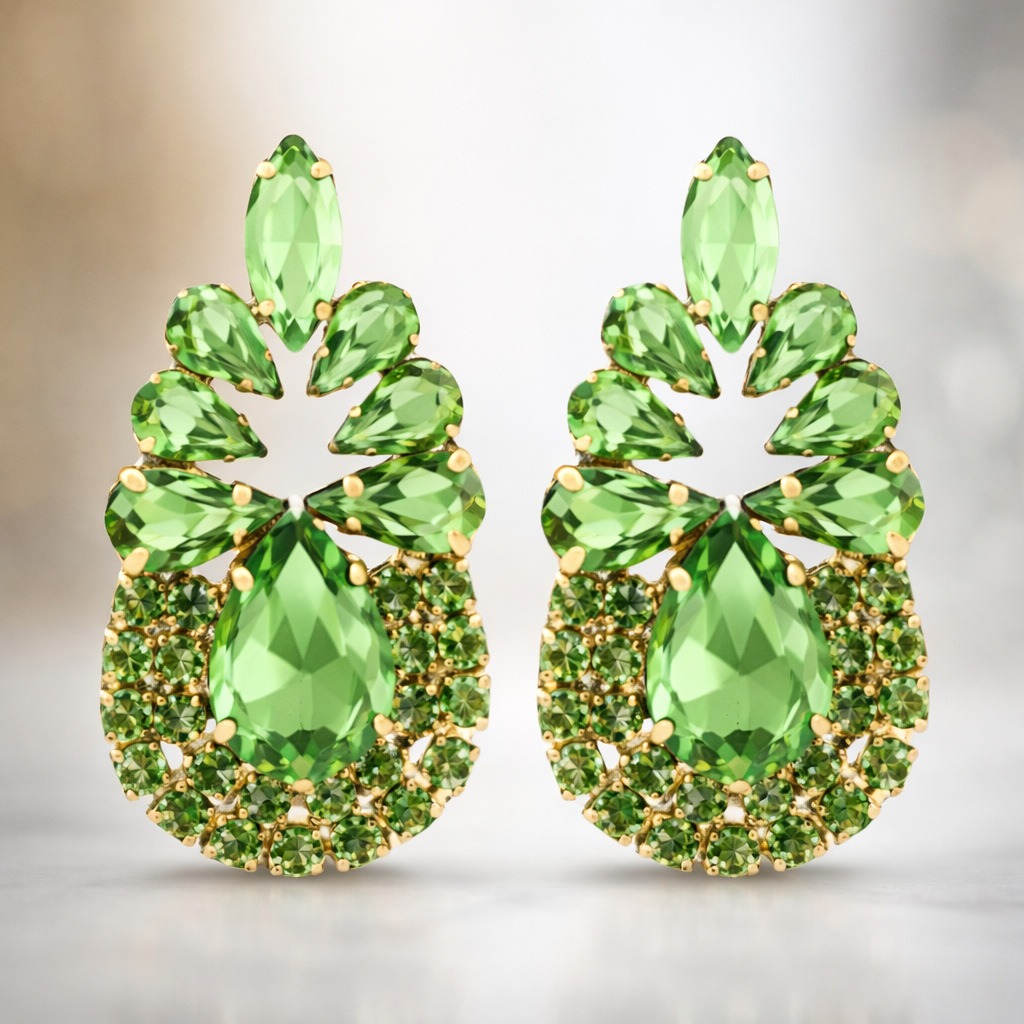 Rhinestone Pineapple Earrings