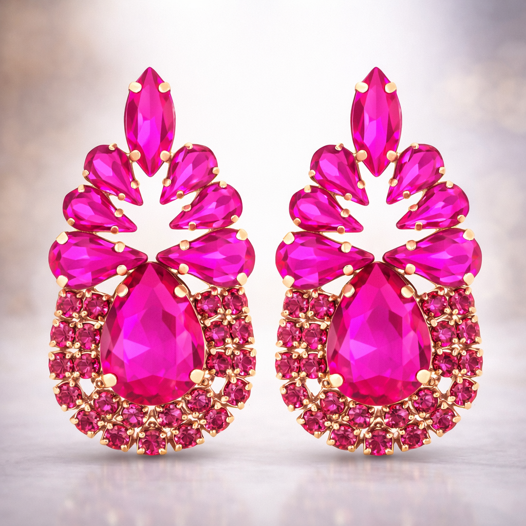 Rhinestone Pineapple Earrings