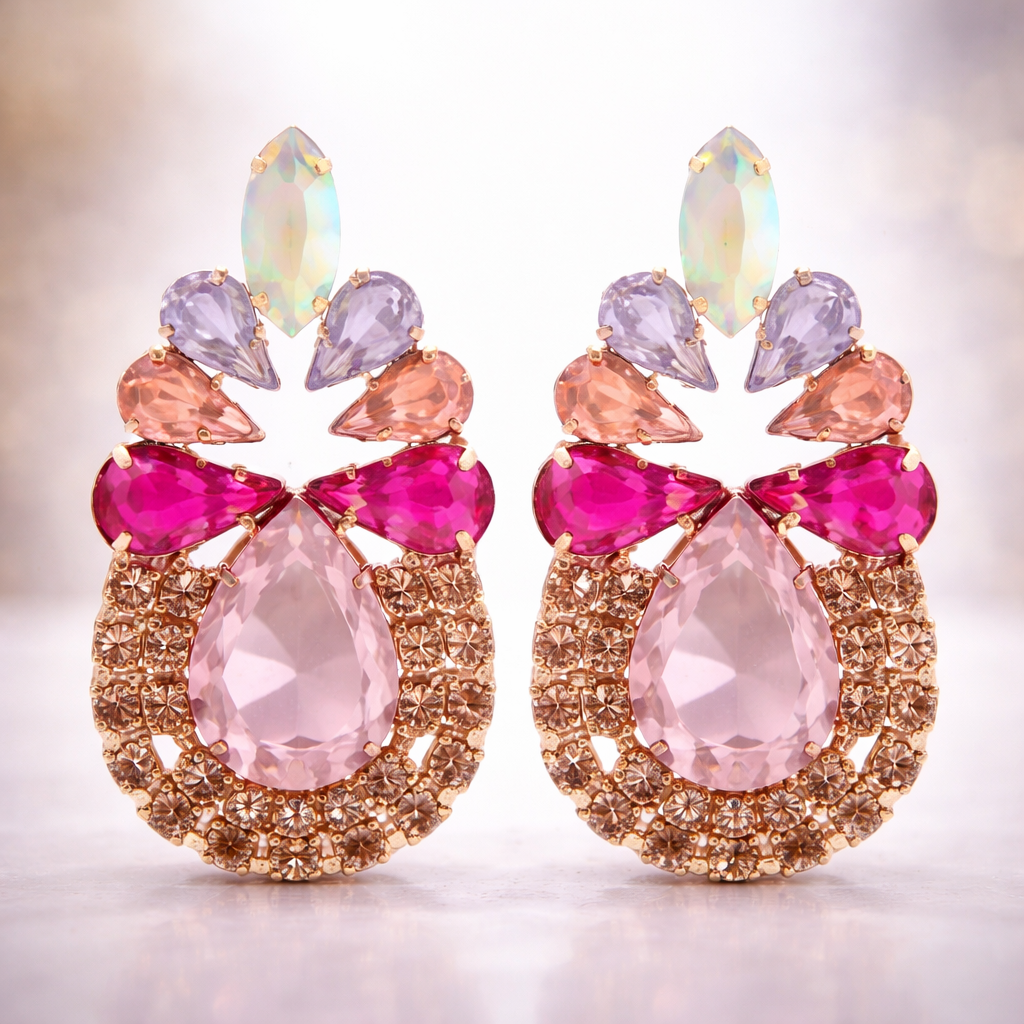 Rhinestone Pineapple Earrings