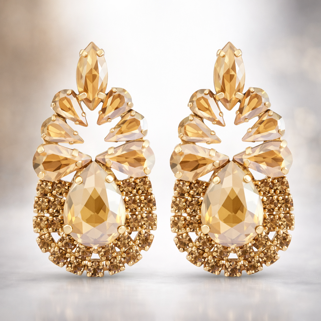 Rhinestone Pineapple Earrings