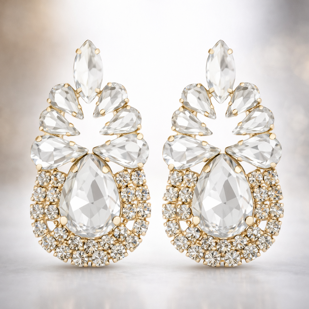 Rhinestone Pineapple Earrings