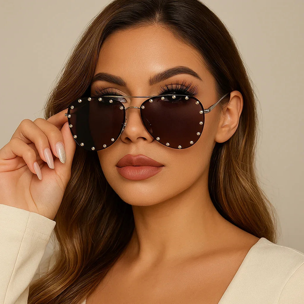 Rimless Pilot Sunglasses