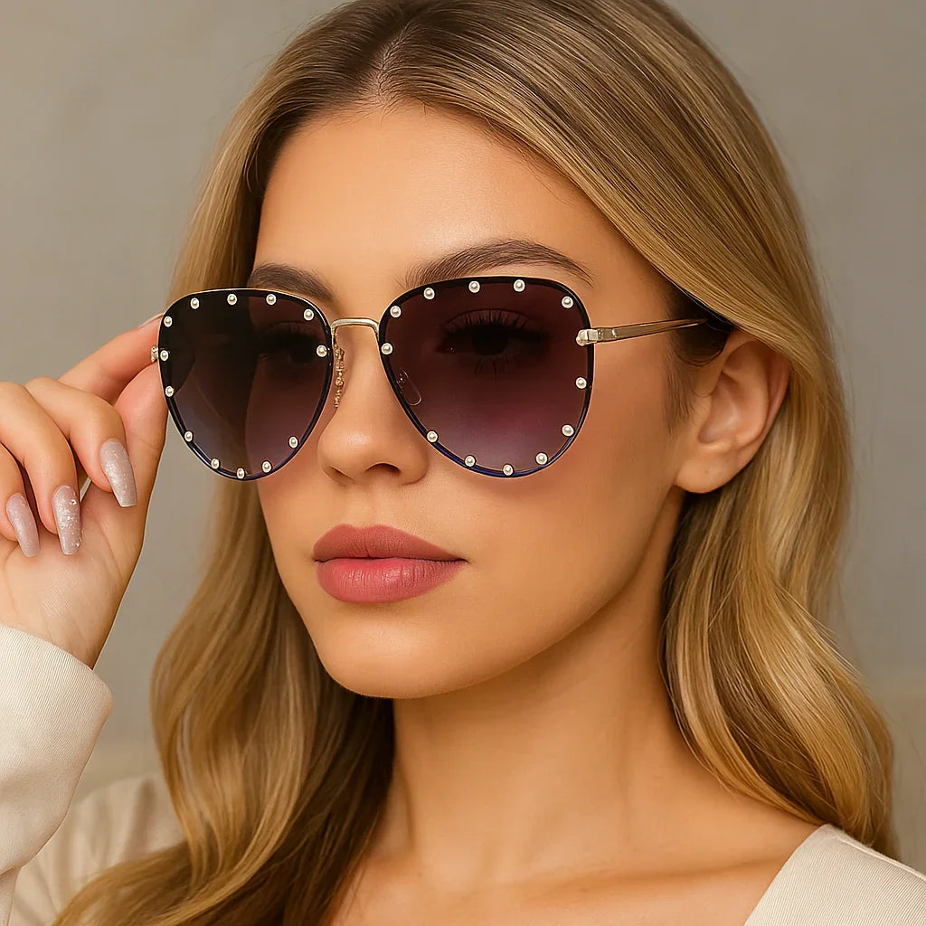 Rimless Pilot Sunglasses