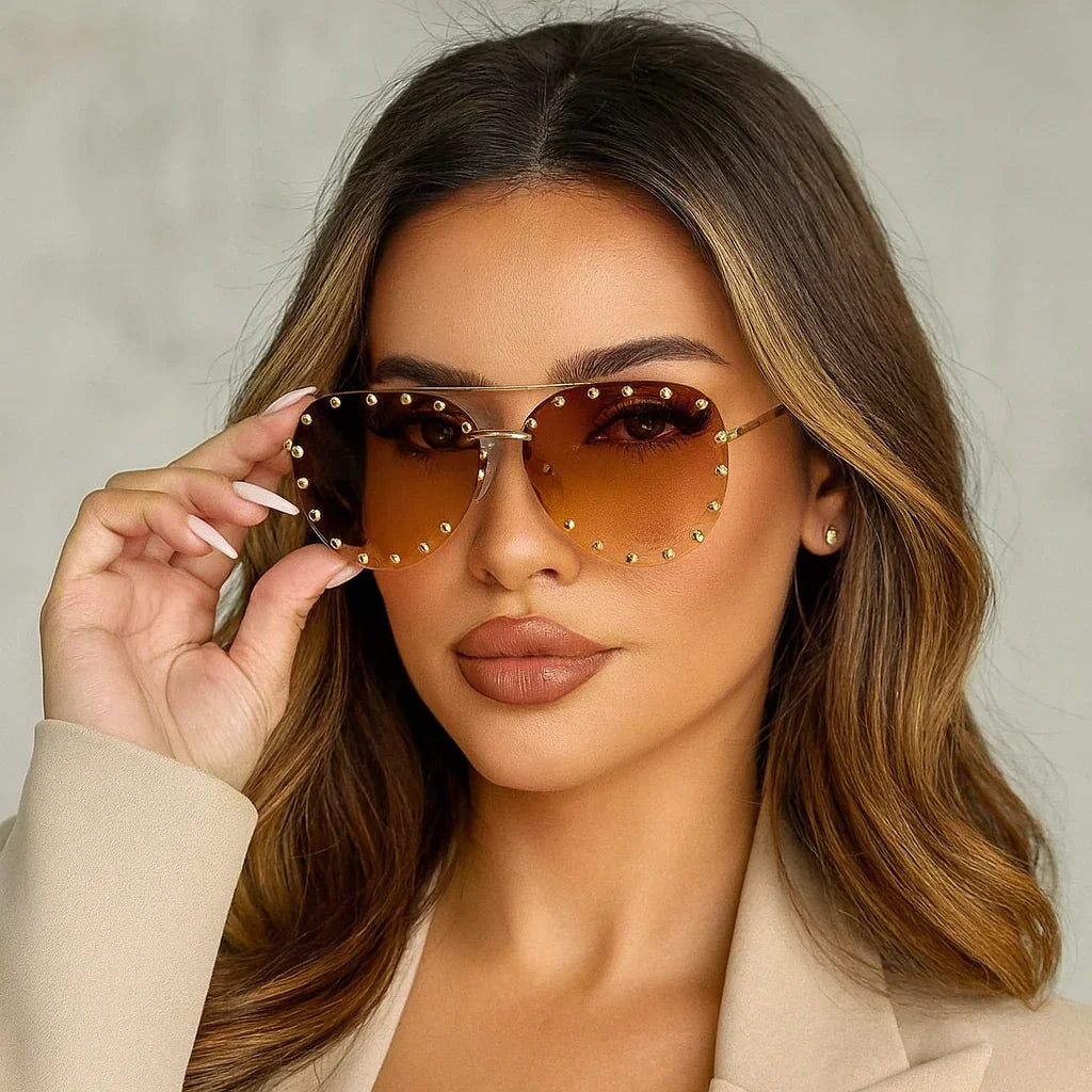 Rimless Pilot Sunglasses