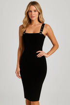 Abebey Sexy Slim Knit Mini Dress – Square Neck Spaghetti Strap