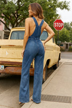 Halterneck Sleeveless Backless High Waist Jumpsuit