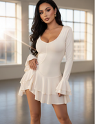 Ruffle Hem Flounce Sleeve Mini Dress