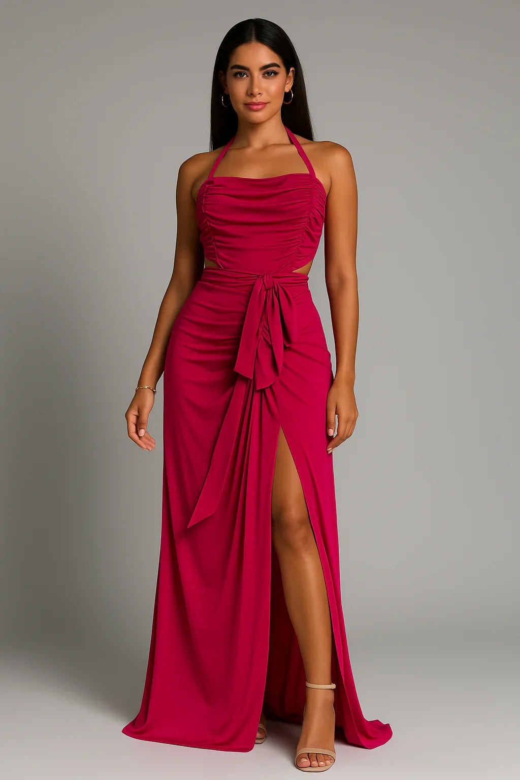Strapless Hollow Out Two-Piece Beach Set – Crop Top & Long Skirt