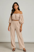 Loose Fit Top & Wide-Leg Pants