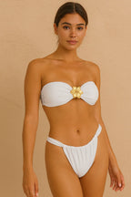 Flower Strapless Bikini Set