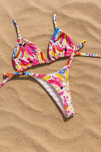 Solid Color Lace-up Swimwear