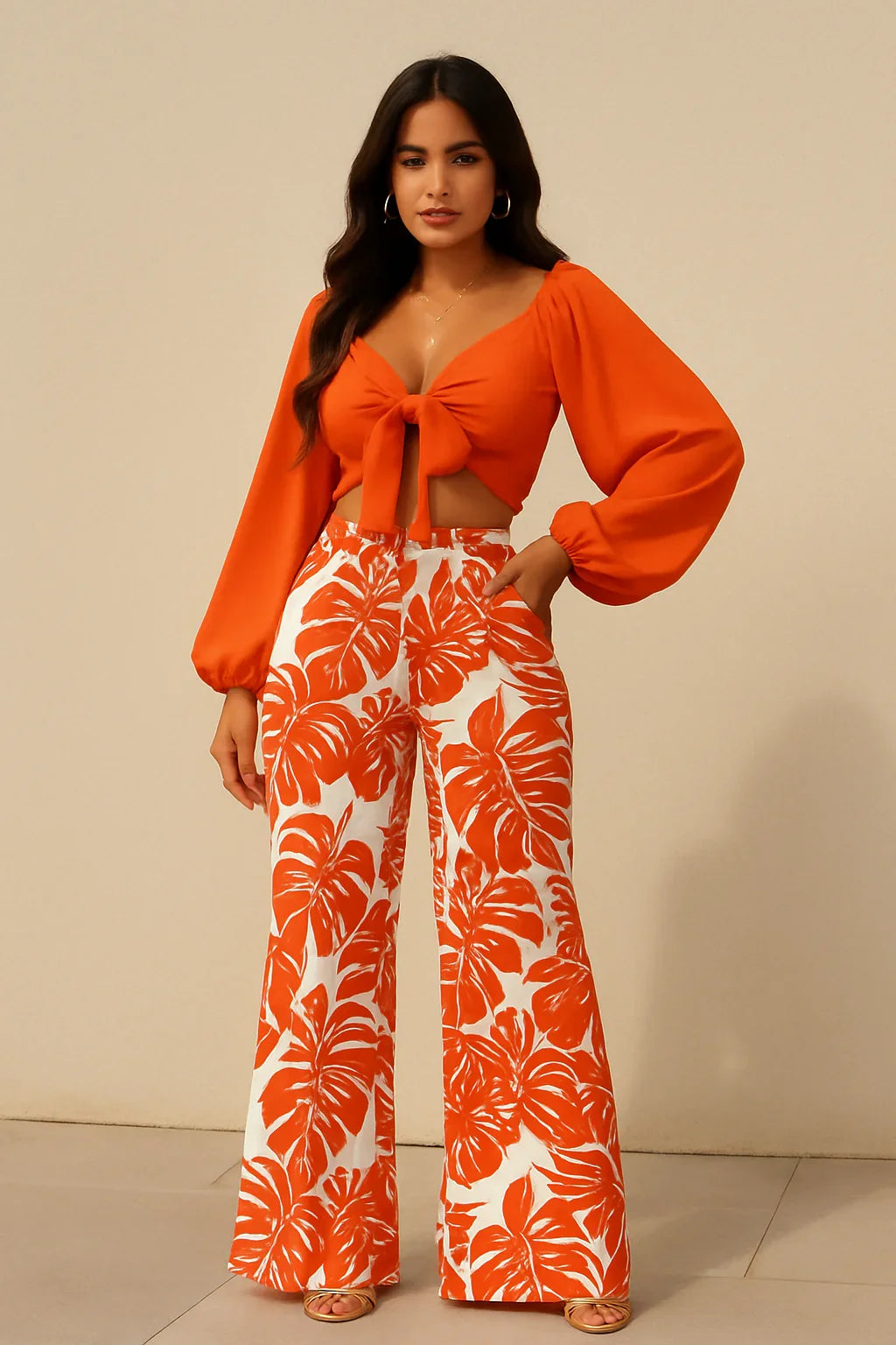 Vintage Sleeve Wide Leg