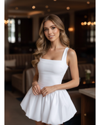 Wide Strap Mini Bubble Dress